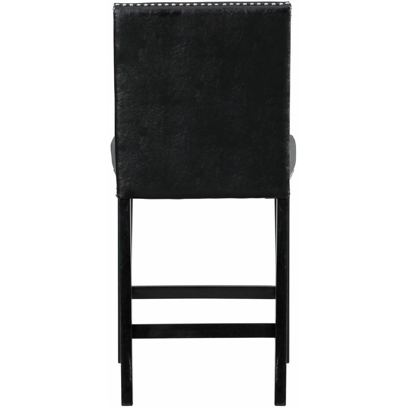  Elements International Meridian Faux Leather Counter Height Side Chair Set in Black IMAGE 4