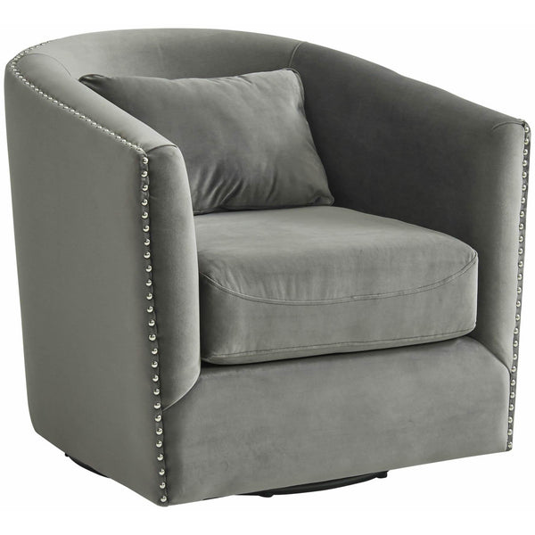 Elements International Stanton Swivel Chair in Gun Metal IMAGE 1