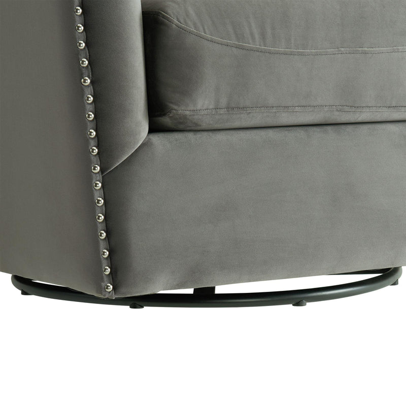  Elements International Stanton Swivel Chair in Gun Metal IMAGE 7