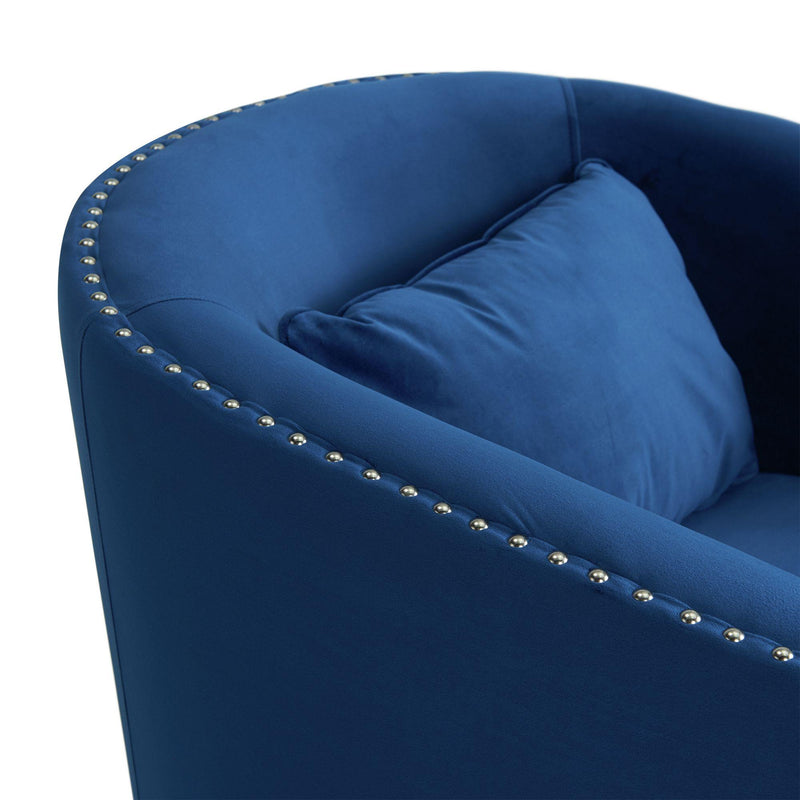  Elements International Stanton Swivel Chair in Navy IMAGE 4