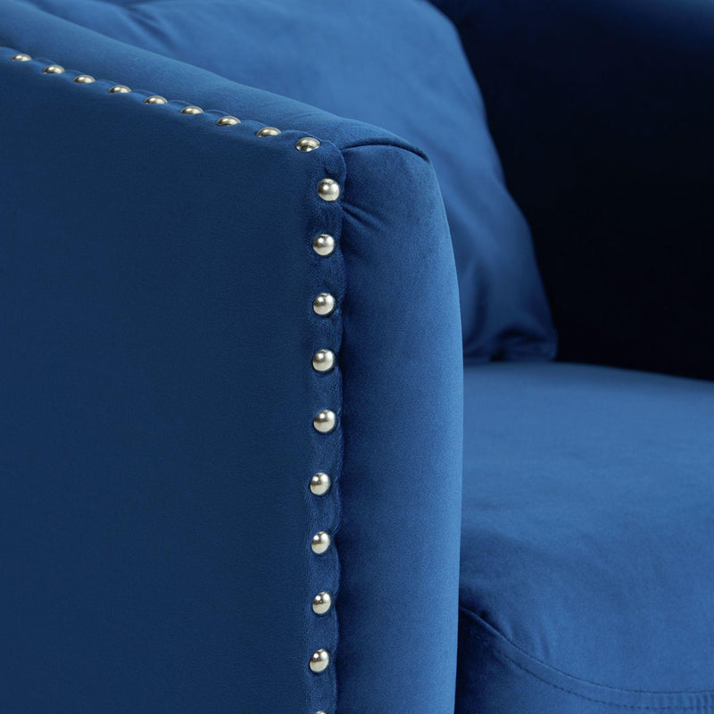  Elements International Stanton Swivel Chair in Navy IMAGE 5