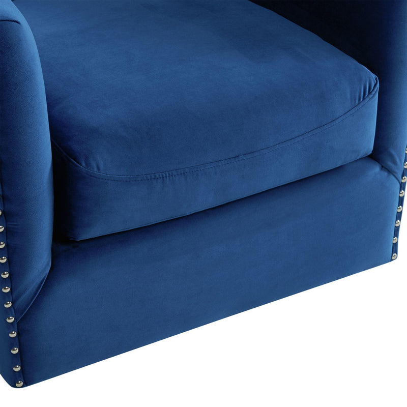  Elements International Stanton Swivel Chair in Navy IMAGE 6