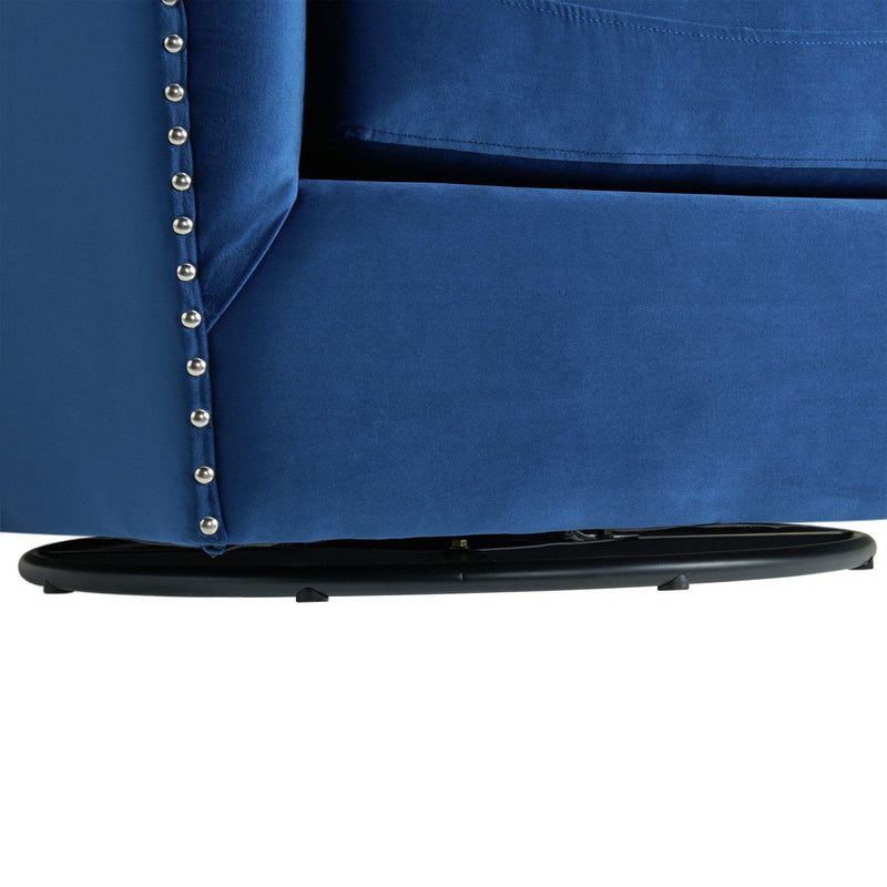  Elements International Stanton Swivel Chair in Navy IMAGE 7