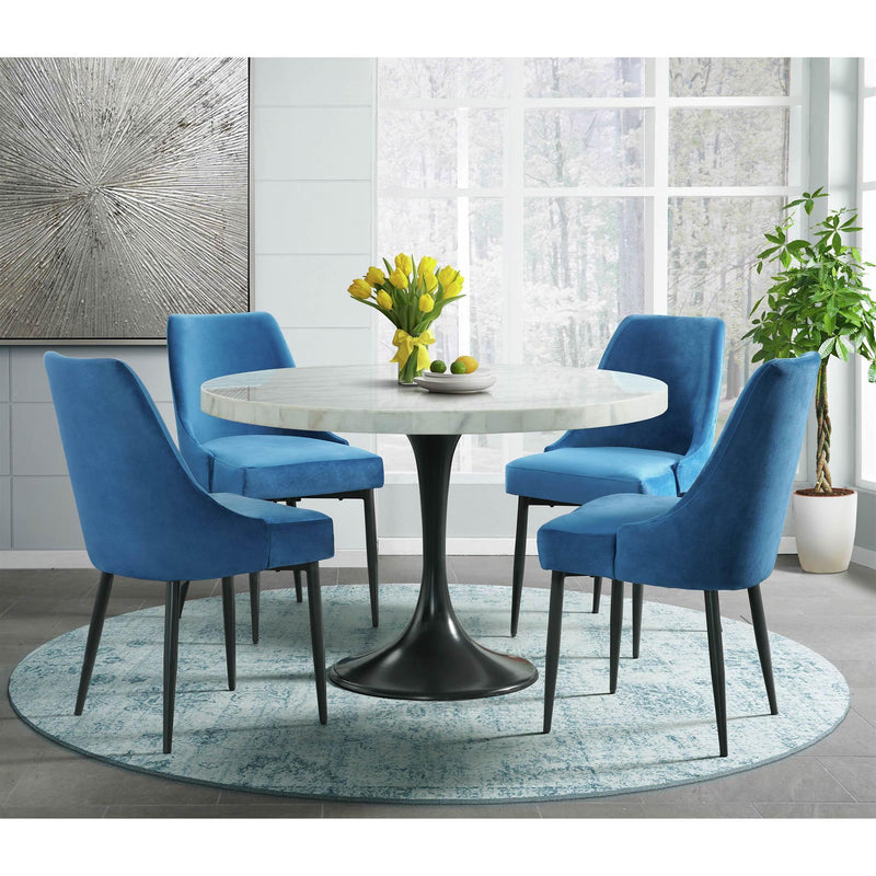  Elements International Celeste Dining Side Chair w/Blue Fabric IMAGE 9