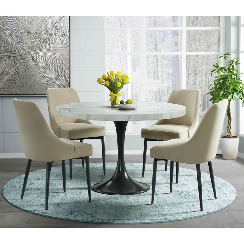  Elements International Celeste Dining Side Chair w/Cream Fabric IMAGE 9
