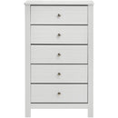  Elements International Catalina 5-Drawer Chest in White IMAGE 2
