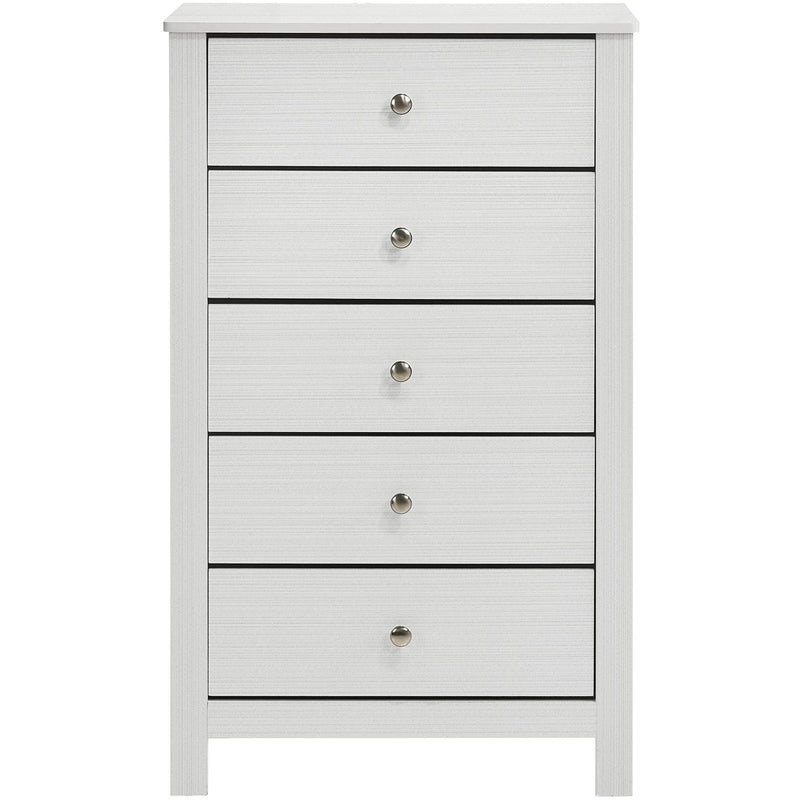  Elements International Catalina 5-Drawer Chest in White IMAGE 2