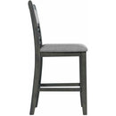  Elements International Amherst Counter Side Chair W/Fabric Cushion Grey Finish IMAGE 3