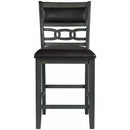  Elements International Amherst Counter Side Chair W/PU Cushion Grey Finish IMAGE 2