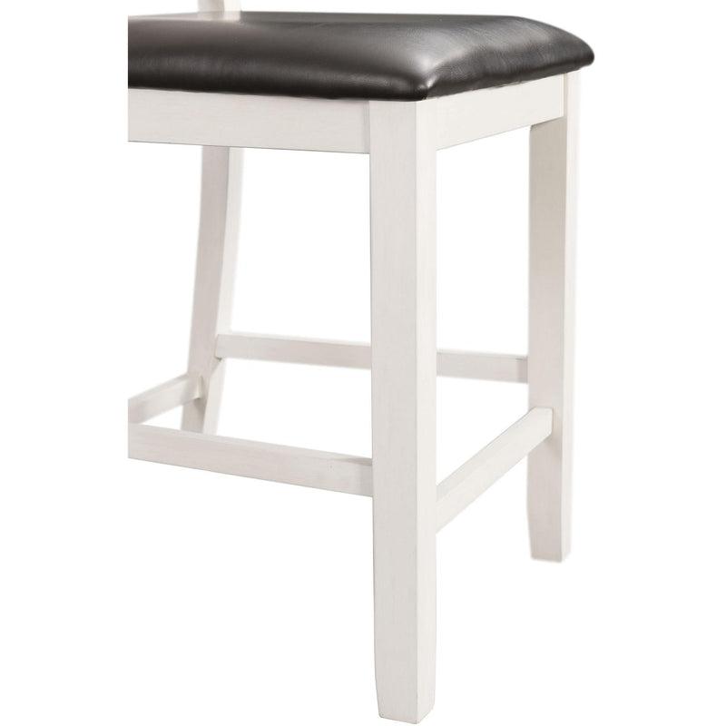  Elements International Martin Counter Side Chair with Chocolate PU – White Finish IMAGE 5