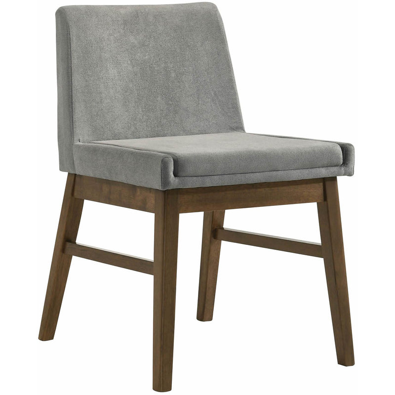  Elements International Weston Upholstery Side Chair Walnut W/Smoke fabric IMAGE 1