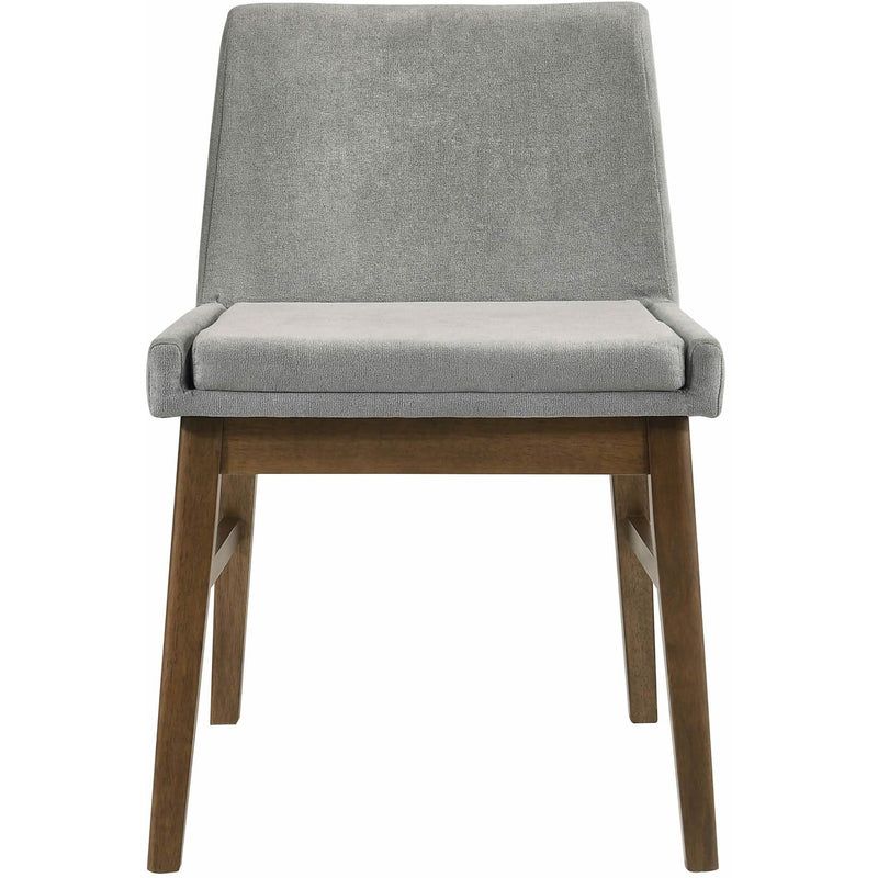  Elements International Weston Upholstery Side Chair Walnut W/Smoke fabric IMAGE 2