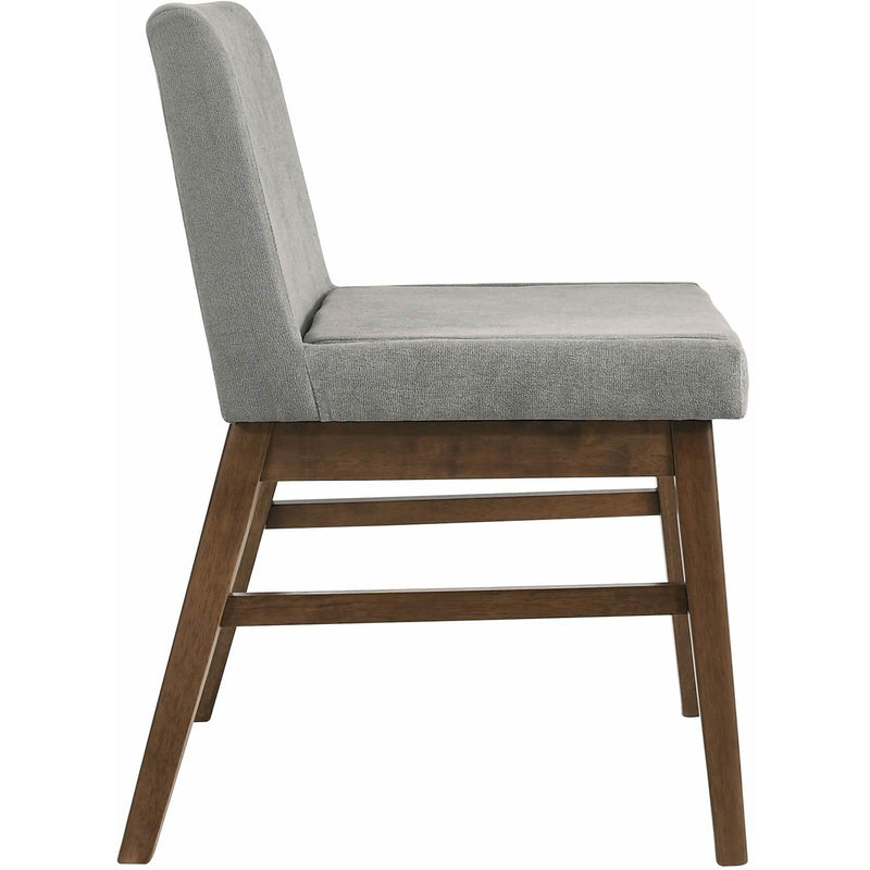  Elements International Weston Upholstery Side Chair Walnut W/Smoke fabric IMAGE 3