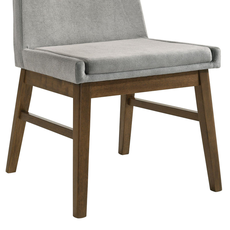 Elements International Weston Upholstery Side Chair Walnut W/Smoke fabric IMAGE 5
