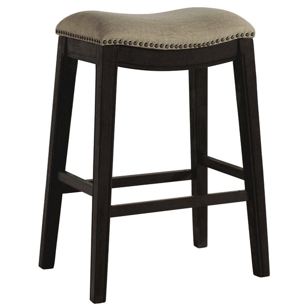  Elements International Parkside 30'' Barstool - Linen / Dark Wash IMAGE 1