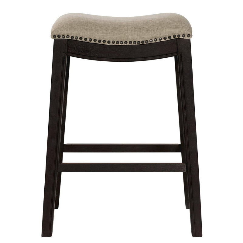  Elements International Parkside 30'' Barstool - Linen / Dark Wash IMAGE 2