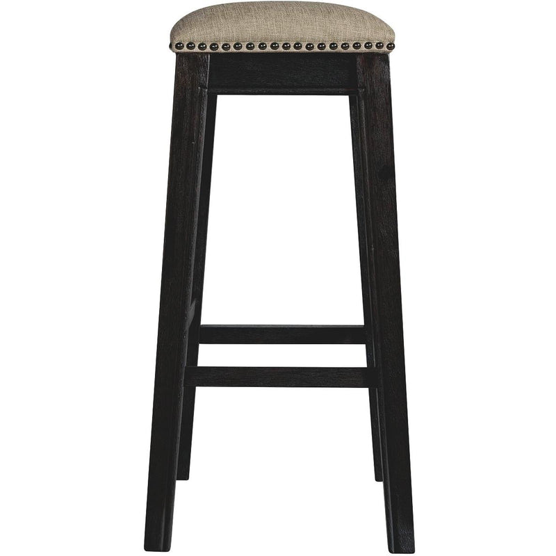  Elements International Parkside 30'' Barstool - Linen / Dark Wash IMAGE 3