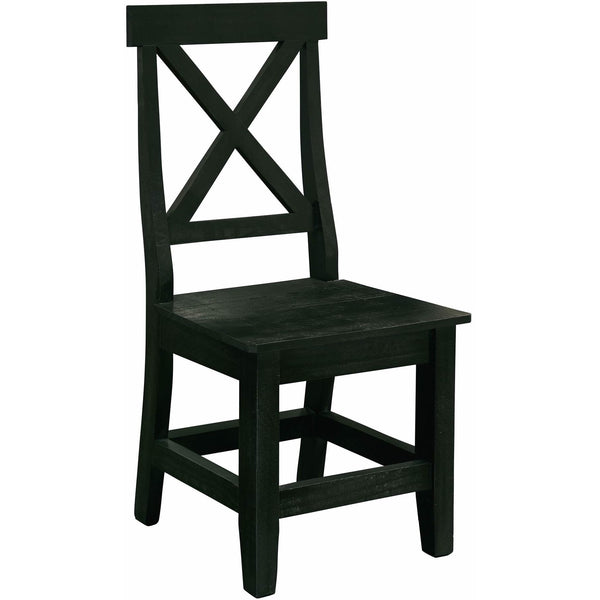  Elements International Britton Wooden Side Chair Set in Charcoal IMAGE 1