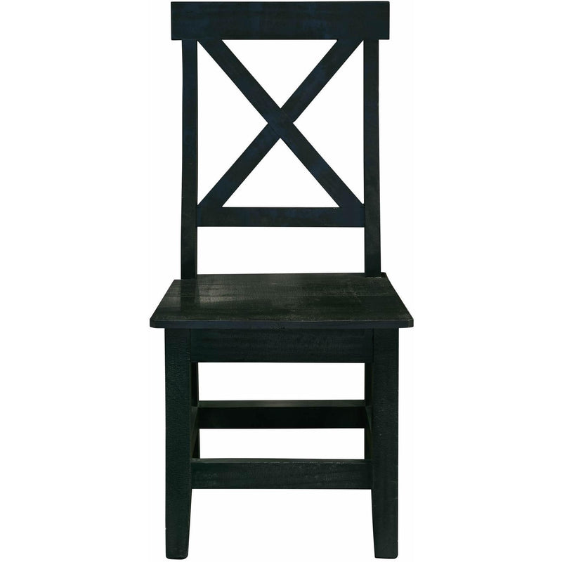  Elements International Britton Wooden Side Chair Set in Charcoal IMAGE 2