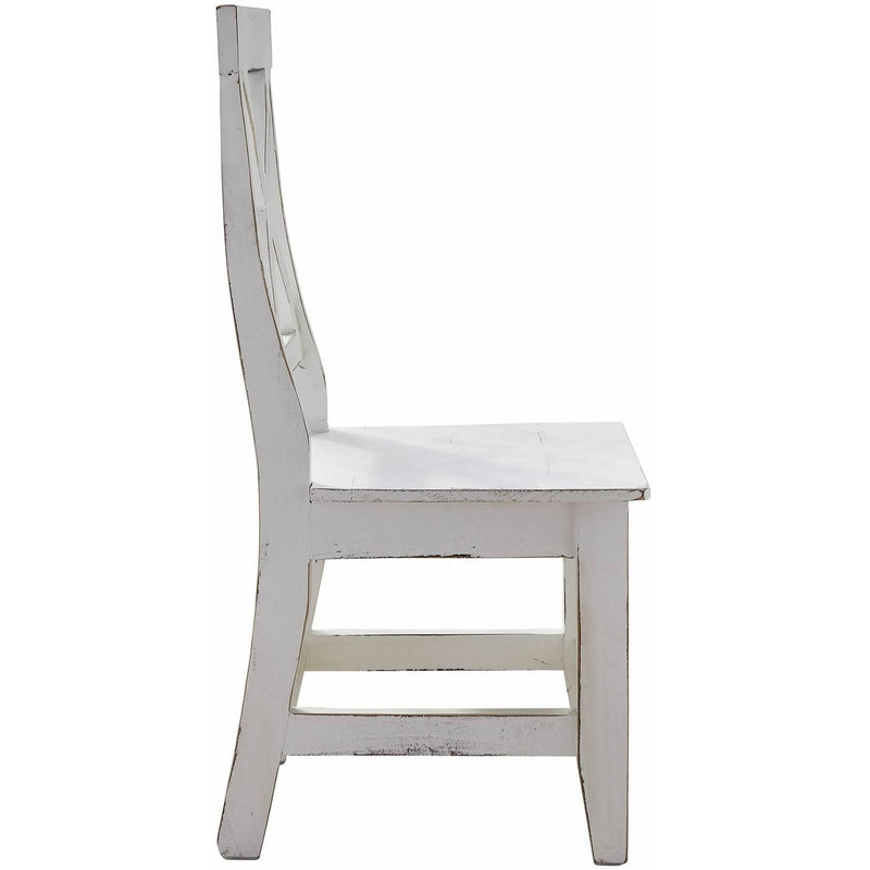  Elements International Britton Wooden Side Chair Set in White IMAGE 2