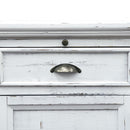  Elements International West Buffet with Two Doors & Wine Grid in Distressed White IMAGE 3