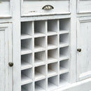  Elements International West Buffet with Two Doors & Wine Grid in Distressed White IMAGE 7