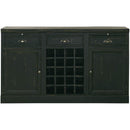  Elements International West Buffet with Two Doors & Wine Grid in Distressed Black IMAGE 2