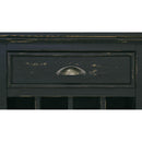  Elements International West Buffet with Two Doors & Wine Grid in Distressed Black IMAGE 4