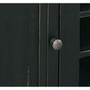  Elements International West Buffet with Two Doors & Wine Grid in Distressed Black IMAGE 6