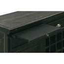  Elements International West Buffet with Two Doors & Wine Grid in Distressed Black IMAGE 7