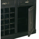 Elements International West Buffet with Two Doors & Wine Grid in Distressed Black IMAGE 8