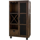  Elements International Industrial Chocolate / Brown finish Tall Curio IMAGE 1