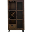  Elements International Industrial Chocolate / Brown finish Tall Curio IMAGE 2