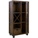  Elements International Industrial Chocolate / Brown finish Tall Curio IMAGE 3