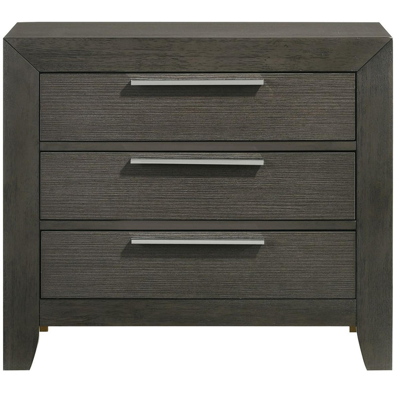  Elements International Malika Nightstand w/USB Grey IMAGE 2