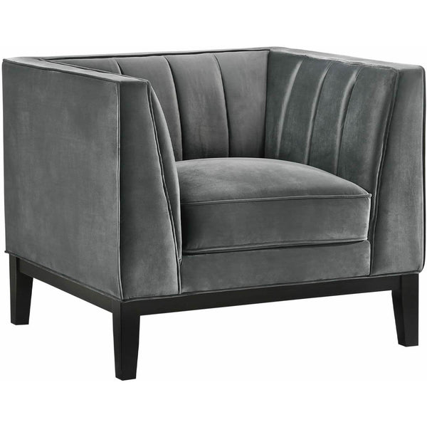  Elements International Calais Chair In Marine Light Grey IMAGE 1