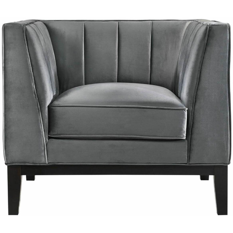  Elements International Calais Chair In Marine Light Grey IMAGE 2