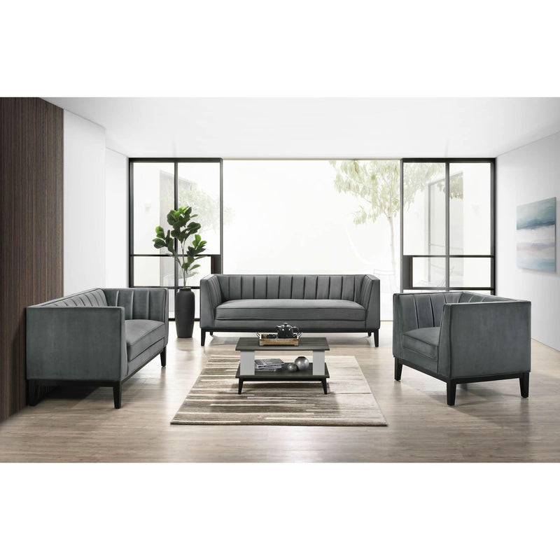  Elements International Calais Chair In Marine Light Grey IMAGE 9