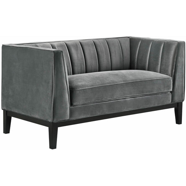  Elements International Calais Loveseat in Marine Light Grey IMAGE 1