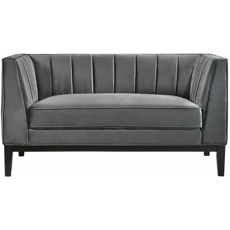  Elements International Calais Loveseat in Marine Light Grey IMAGE 2