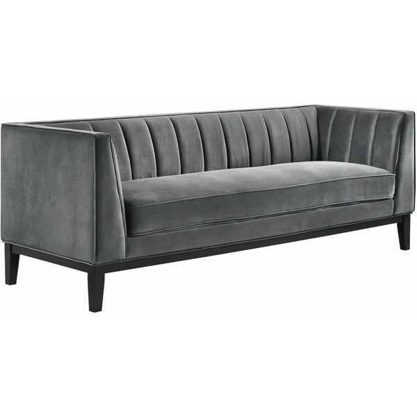  Elements International Calais Sofa In Marine Light Grey IMAGE 1