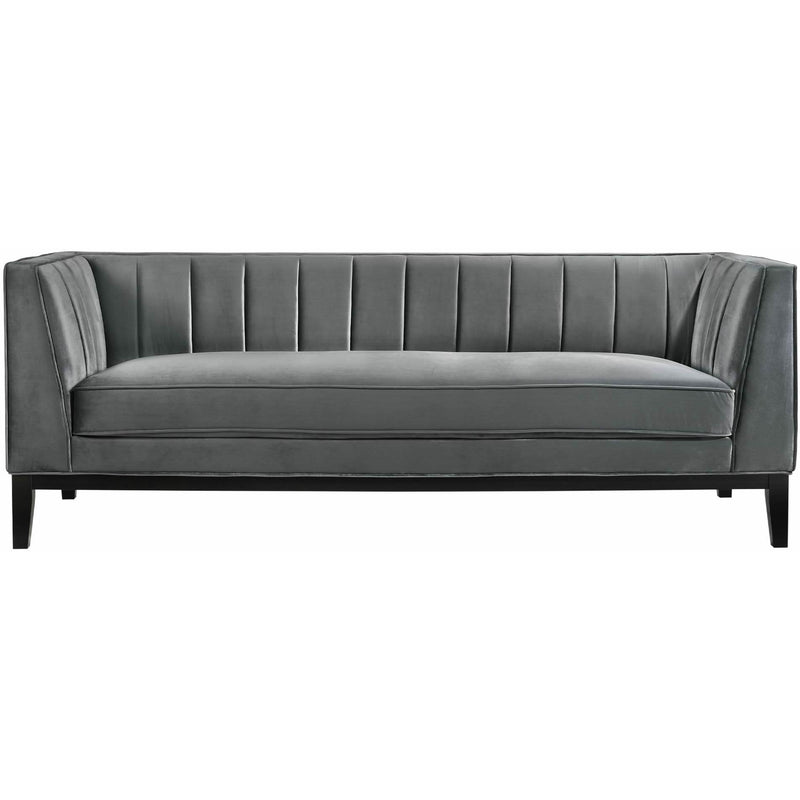  Elements International Calais Sofa In Marine Light Grey IMAGE 2