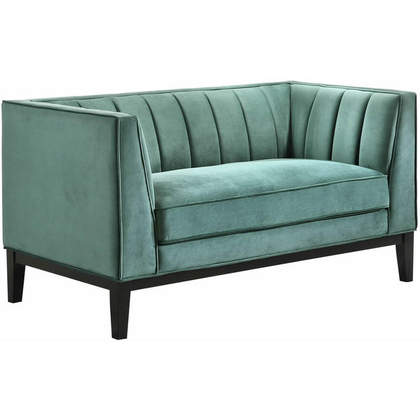  Elements International Calais Loveseat in Marine Green IMAGE 1