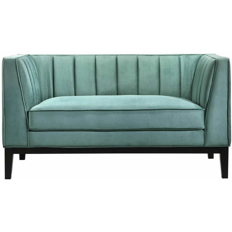  Elements International Calais Loveseat in Marine Green IMAGE 2