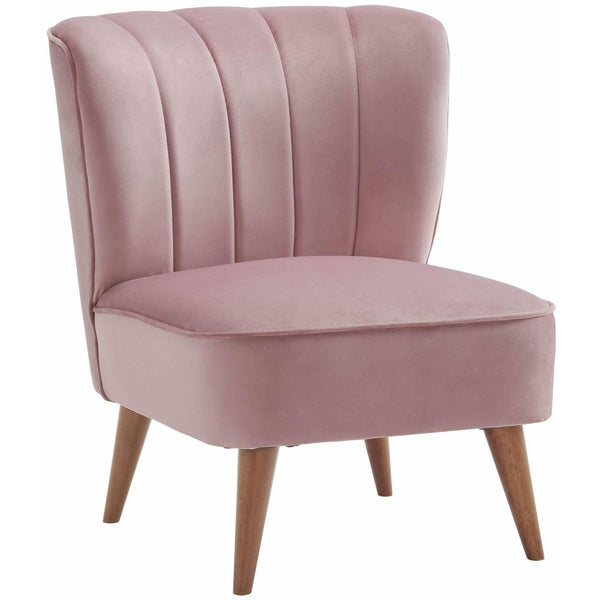  Elements International Joss Chair 1 w/Walnut Wood Legs Broadway Blush IMAGE 1
