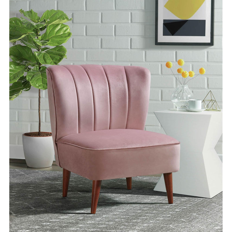  Elements International Joss Chair 1 w/Walnut Wood Legs Broadway Blush IMAGE 8