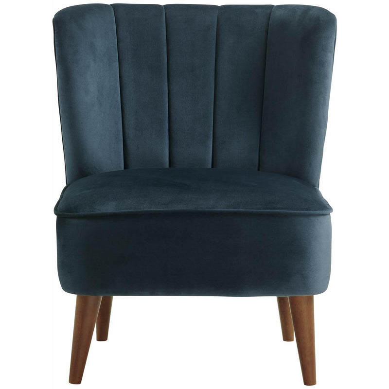  Elements International Joss Chair 1 w/Walnut Wood Legs Broadway Navy IMAGE 2