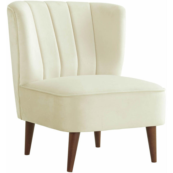  Elements International Joss Chair 1 w/Walnut Wood Legs Broadway Cream IMAGE 1