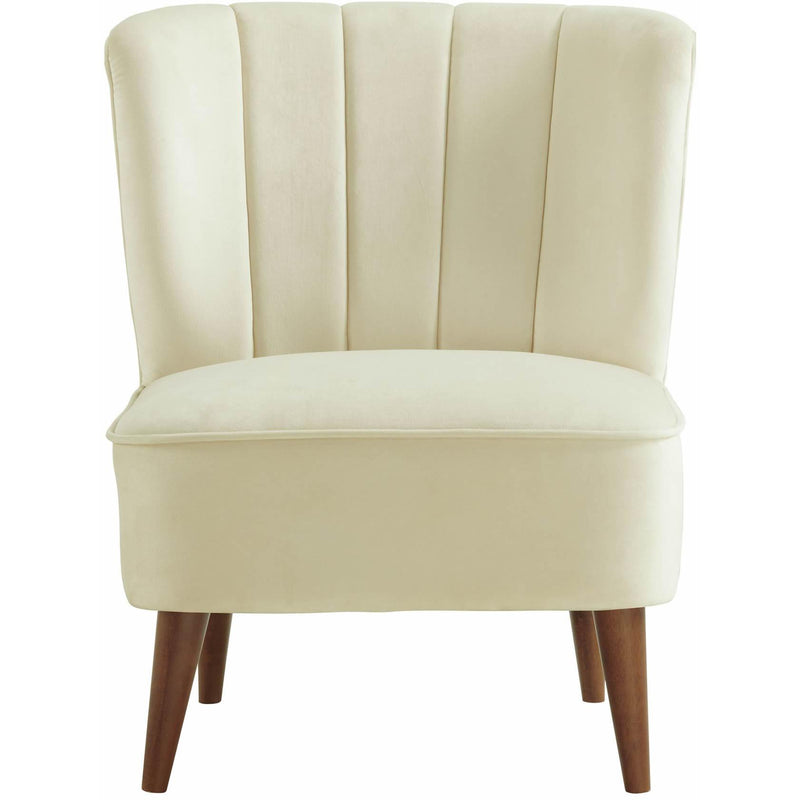  Elements International Joss Chair 1 w/Walnut Wood Legs Broadway Cream IMAGE 2