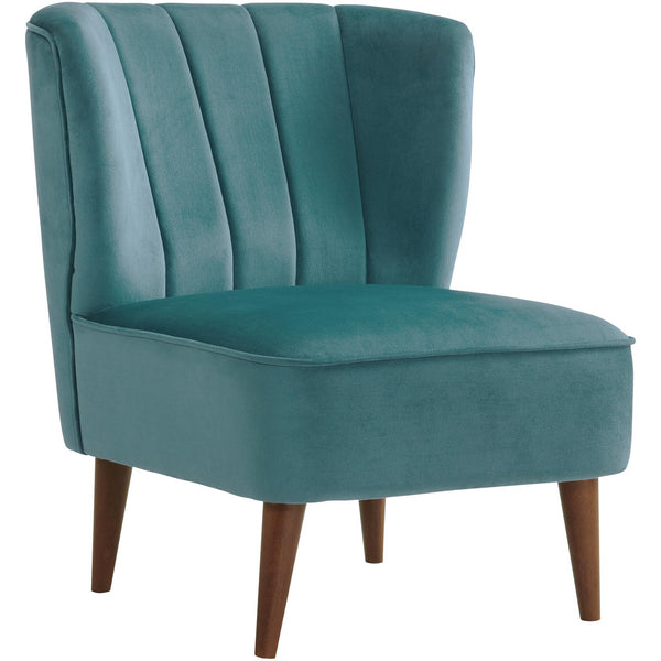  Elements International Joss Chair 1 w/Walnut Wood Legs Broadway Marine Blue IMAGE 1